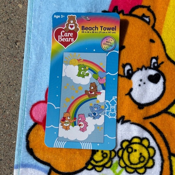 Care Bears Rainbow Beach Towel 28"x58" Spring Summer Gift Kids NEW - Picture 2 of 6